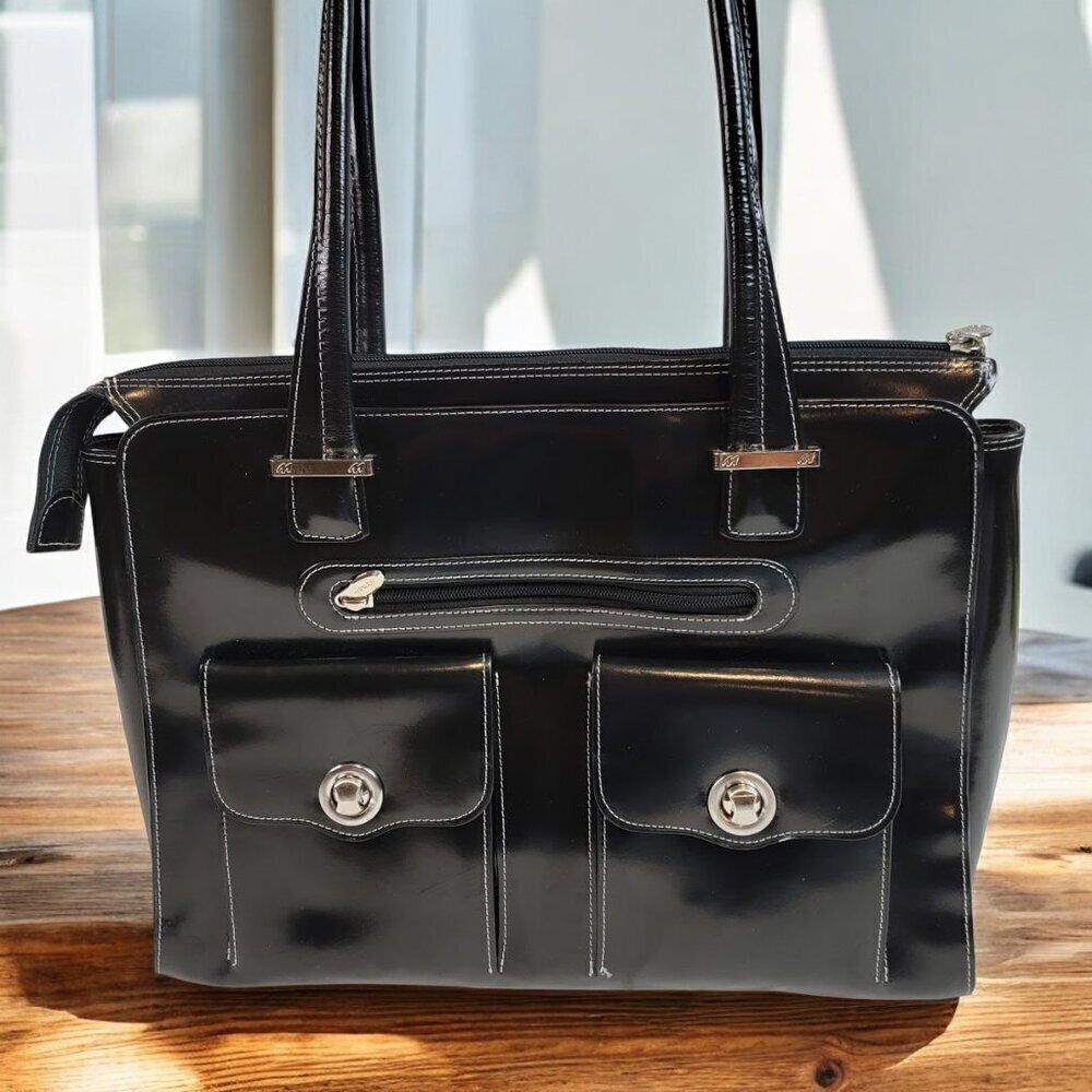 McKlein Verona Leather Laptop Briefcase